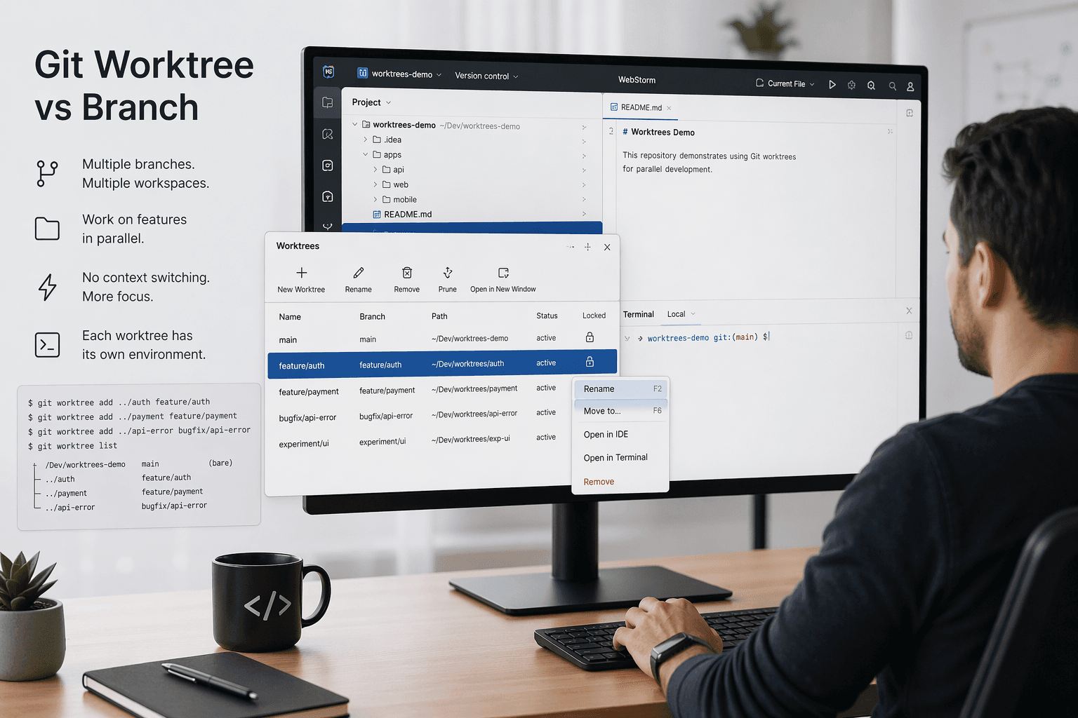 Git Worktree vs Branch - What Developers Actually Need to Know cover